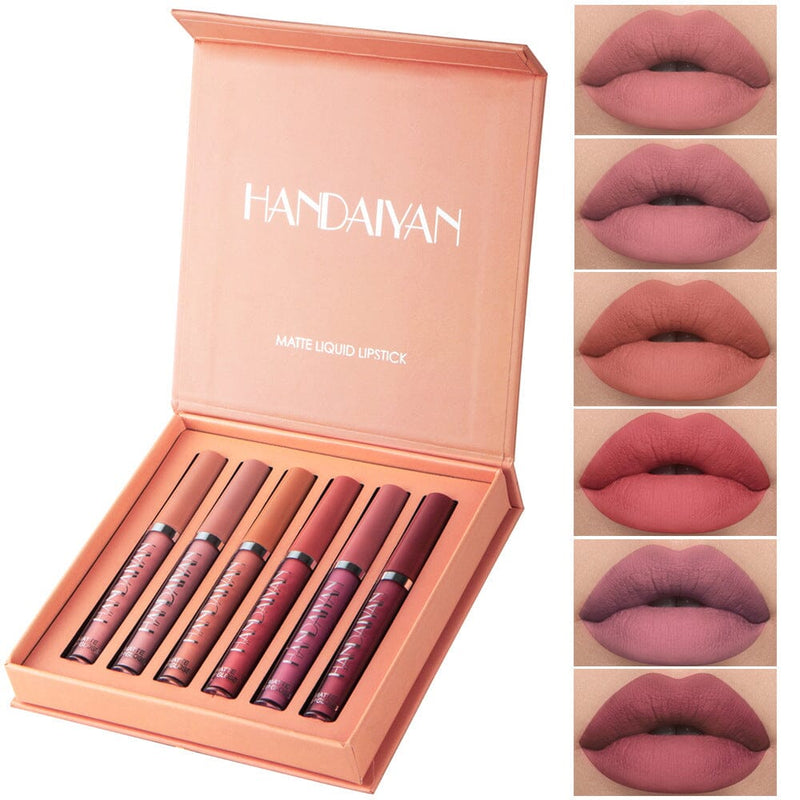 Batom Matte Handaiyan Original™ - Kit com 6 Unidades Wons Store Cores Suaves 