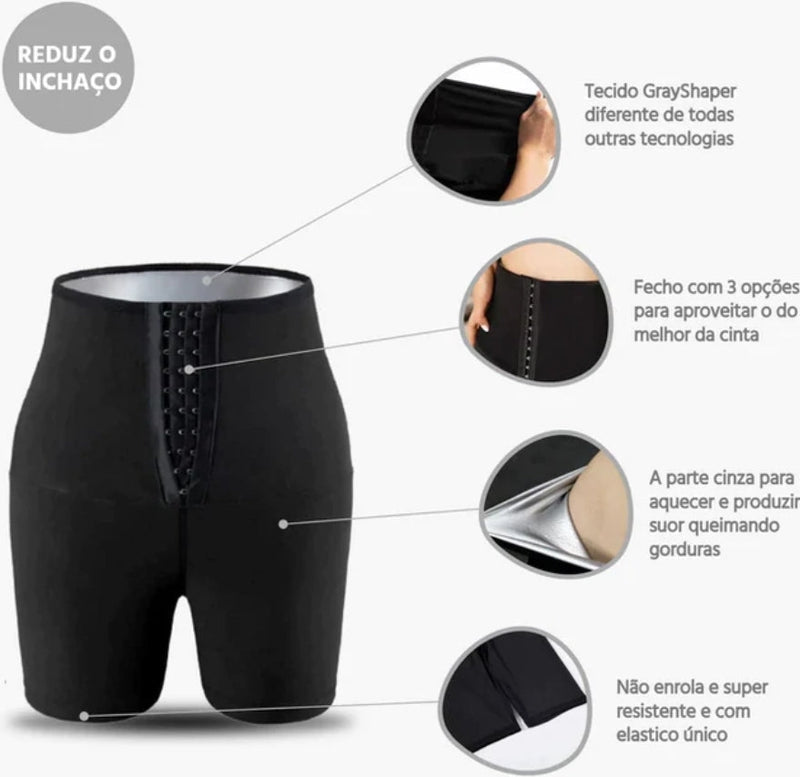 Calça e Cinta GrayShaper Efeito Sauna - Modela Cintura, Queima Calorias e Elimina Pochete 0 Wons Store 