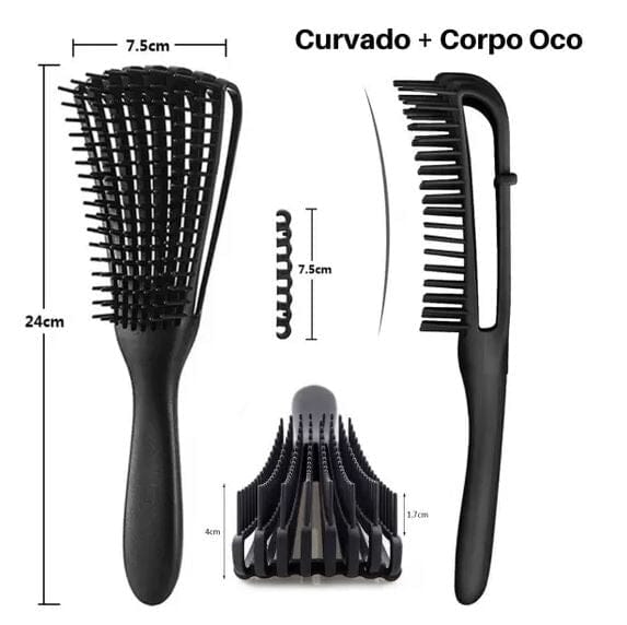 Escova Polvo para Desembaraçar Cabelo Encaracolado Afro Natural Wons Store 