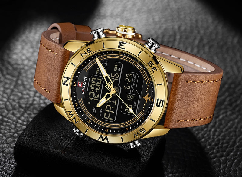 Relógio Naviforce Gold, Relógio, Relógio Naviforce, Relógio Naviforce Sport, Relógio Masculino, Relógio Para Presente, Relógio de Luxo, Relógio em Promoção, Promoção de Relógios, Relógio a Prova D'água, Relógio a Prova de Água, Relógio de Marca, Relógio com Pulseira de Couro, Relógio de Pulso, Relógio Para Homens, Relógio Naviforce Gold Loja Invictus Acessórios.