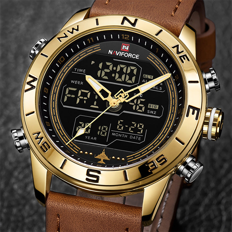 Relógio Naviforce Gold, Relógio, Relógio Naviforce, Relógio Naviforce Sport, Relógio Masculino, Relógio Para Presente, Relógio de Luxo, Relógio em Promoção, Promoção de Relógios, Relógio a Prova D'água, Relógio a Prova de Água, Relógio de Marca, Relógio com Pulseira de Couro, Relógio de Pulso, Relógio Para Homens, Relógio Naviforce Gold Loja Invictus Acessórios.