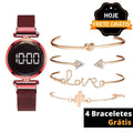 VisionWatch© Wons Store Vermelho+ 4 Braceletes 