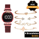 VisionWatch© Wons Store Vermelho+ 4 Braceletes 